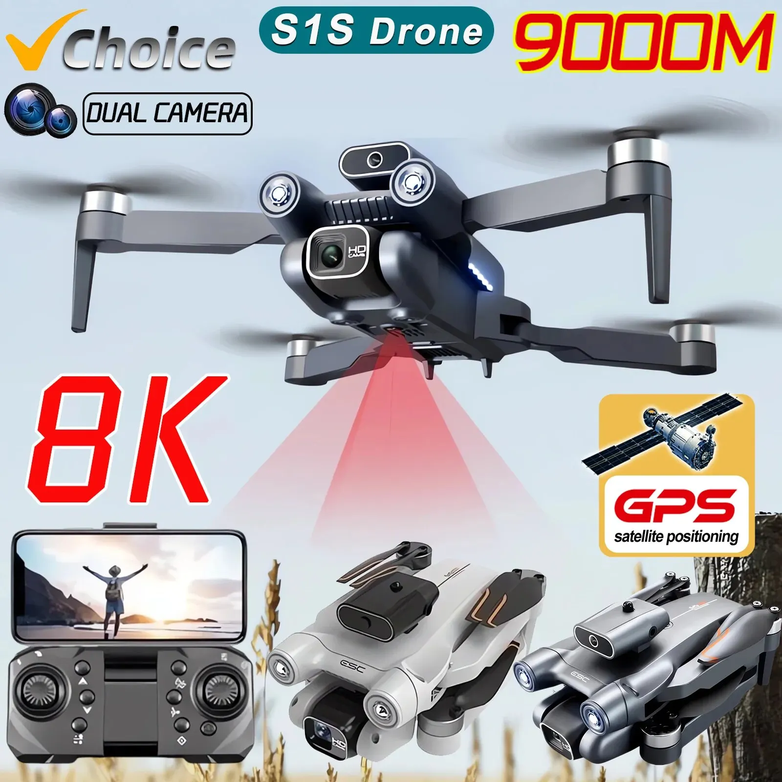 New S1S 5G GPS Drone Camera 8K - Drone Gps Mount 评论和价格